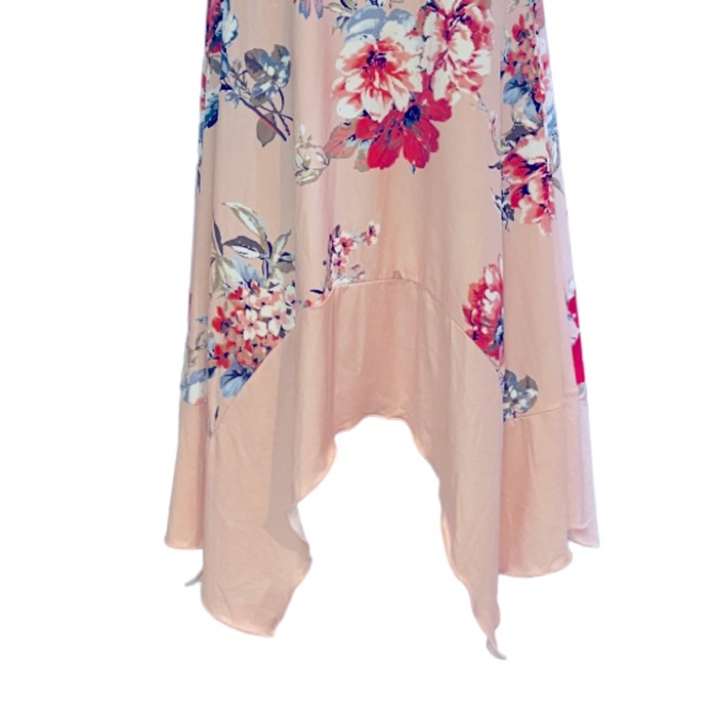 Monroe & Main Blush Peach Floral Summer Stretchy Casual Resort Cruise Day Dress - Picture 10 of 15